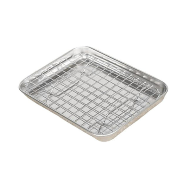 simhoa Baking Sheet with Rack Baking Pan for Family Gatherings Barbecue Restaurants 23.5cmx17.5cmx2.5cm