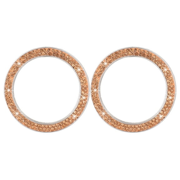 Chidian 2PCS Car Ignition Button Ring Sticker Engine Start Stop Button Ring Decal Crystal Bling Rhinestone Car Decor Accessories (Golden)