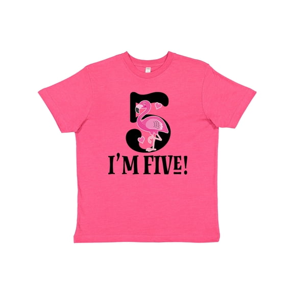 Inktastic 5th Birthday Flamingo 5 Year Old Girl Youth T-Shirt