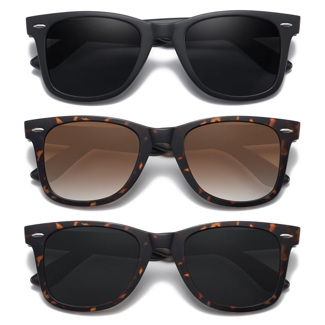 Gafas de sol MEETSUN Retro polarizadas 100% UV400, paquete de 3