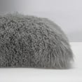 thumbnail image 2 of Luxe Mongolian Lamb Fur Pillow Cover 20"x20" - 100%Natural Wool, Plush, Organic, High-End Design, Available in3 Colors - Light Grey, 2 of 4