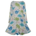 thumbnail image 5 of Cartoon Dinosaur Long Sleeve Dresses For Women Vintage Elegant Party Dress Oversized V-neck Dress S-8XL, 5 of 7