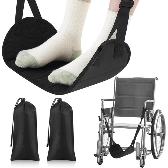 2 Pcs Wheelchair Leg Rest Footrest Hammock Adjustable Footrest Hanging Foot Sling Wheelchair Accessories for Foot Rest Replacement