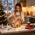 thumbnail image 4 of DIY Christmas Candy House Ornament Kit, Handmade Rhinestone Gingerbread House Craft, Festive Tabletop Home Decor, Holiday Art Gift, 4 of 9