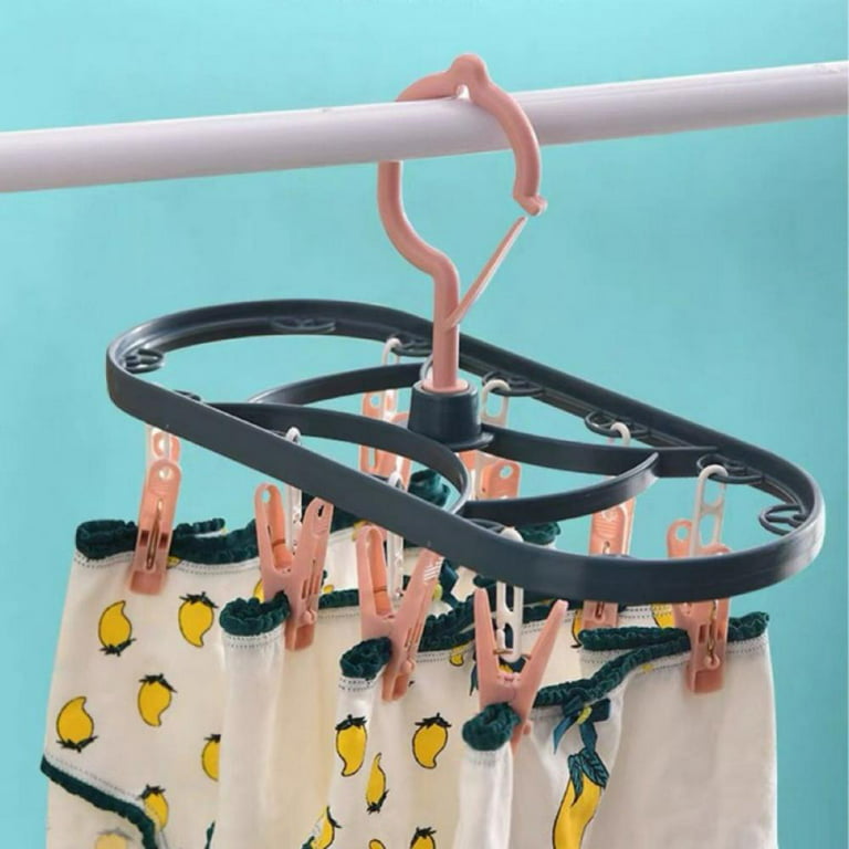 Clothes Drying Racks Small Folding Portable Underwear Hangers Hanging Drying  Rack With Clips Small Hanger 2 Pack Socks Hook For Drying Towels Bras Bab