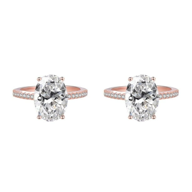 Sonducket Anillos deslumbrantes para mujeres: celebre el amor con un anillo impresionante Anillos llamativos Anillo de compromiso de aleación oro rosa número 6.1 2Conjunto