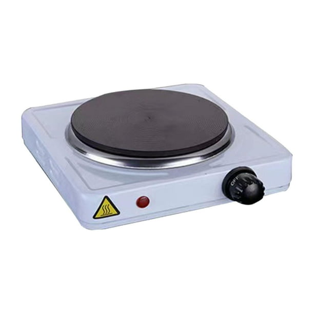 Estufa eléctrica pequeña placa caliente perilla de temperatura ajustable cocina estufa Mini estufa eléctrica para interior salón de té al aire libre Individual 1000W Blanco
