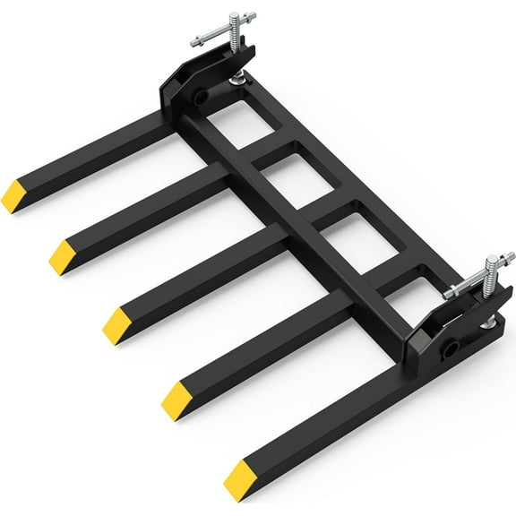 RVNI 42" Clamp on Debris Fork for Bucket Pallet fork Attachments Skid steer Tractor 2500 lbs Bucket Loader Skid Steer for 48'' Bucket Heavy Duty Quick Attach Pallet Forks