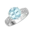 thumbnail image 2 of Sterling Silver with Natural Aquamarine and White Topaz Classic Ring, 2 of 3