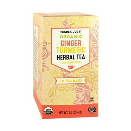 Trader Joes Organic Ginger Turmeric Herbal Tea 20 (Best Turmeric Tea For Inflammation)