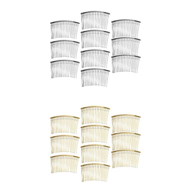 Piezas de 20 Horquillas para Boda, Peinetas para Novia, Joyería DIY para Plata + Oro