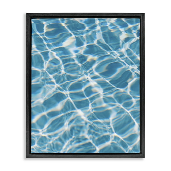 Stupell Industries Ocean Water Ripples Abstract Painting Black Floater Framed Canvas Art Print Wall Art, 17 x 21