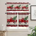 thumbnail image 2 of I'll Be Home for Christmas Kitchen Curtains and Valances Set, Red Car Xmas Tree Snowflake Plaid Rod Pocket Window Valance Window Curtain Panels for Living Room Bedroom Laundry, 27.5x36in, 3 Pieces, 2 of 7