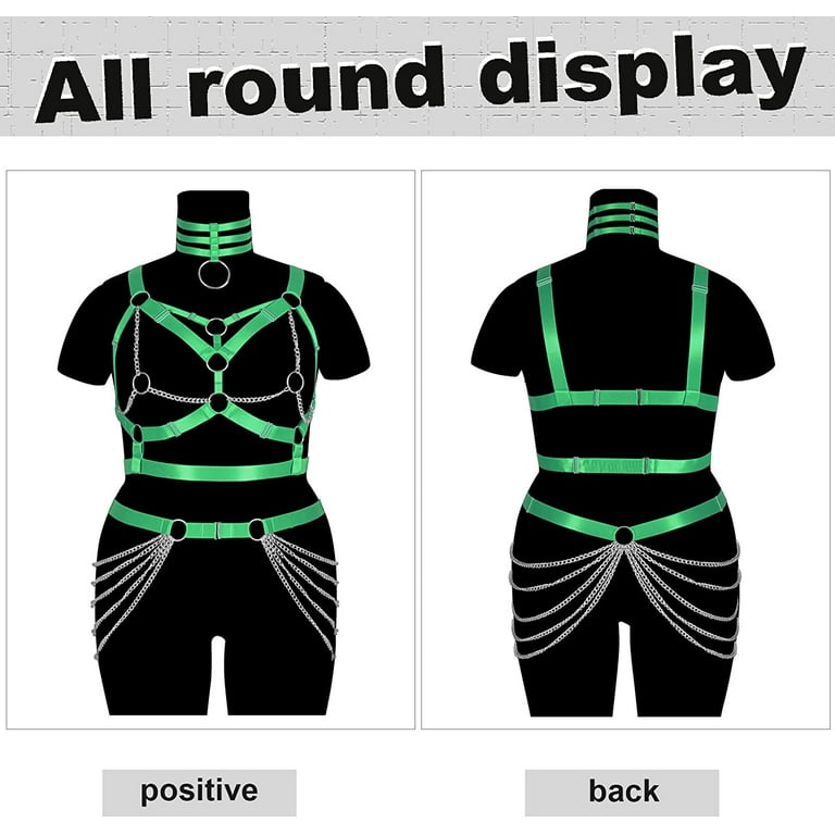 Plus Size Women Harness Body Chain Full Cage Cupless Bra Chain Tops Hollow  Out Festival Rave (Black) : : Clothing, Shoes & Accessories