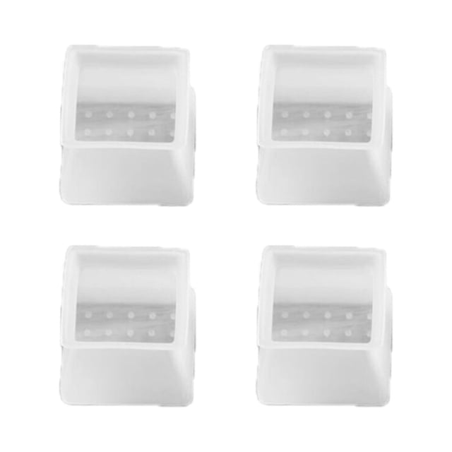 Protectores de suelo para patas de silla, Material de silicona elástico, fácil limpieza, diseño cerrado, fundas para patas de silla, rectangulares, transparentes