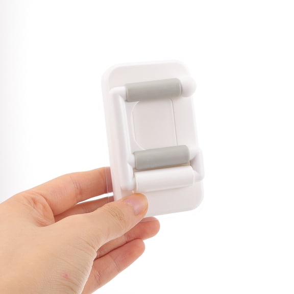 Tineasur 2Pcs Broom Holder Adhesive No Drilling C Type Hook White Plastic for Home Storage