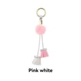 thumbnail image 2 of sweethay Arcilla Diamantes Llavero Borla Colgantes Pelota de piel de visón Colgante Pequeño regalo Presente Moda Exquisita Quitar accesorio Ropa, zapatos y accesorios Miscelánea Rosa y blanco 19CM sweethay AP014291-03, 2 of 6