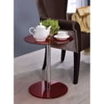 thumbnail image 2 of Benzara BM154565 End Table, Red Glass & Chrome, 2 of 2