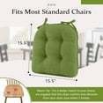 thumbnail image 2 of Chair Cushions for Dining Chairs, Non-Slip Kitchen Chair Pads with Ties, Tufted Shredded Foam Kitchen Chair Cushions Set of 4, 15.5" X 15.5", Grass Green, 2 of 12