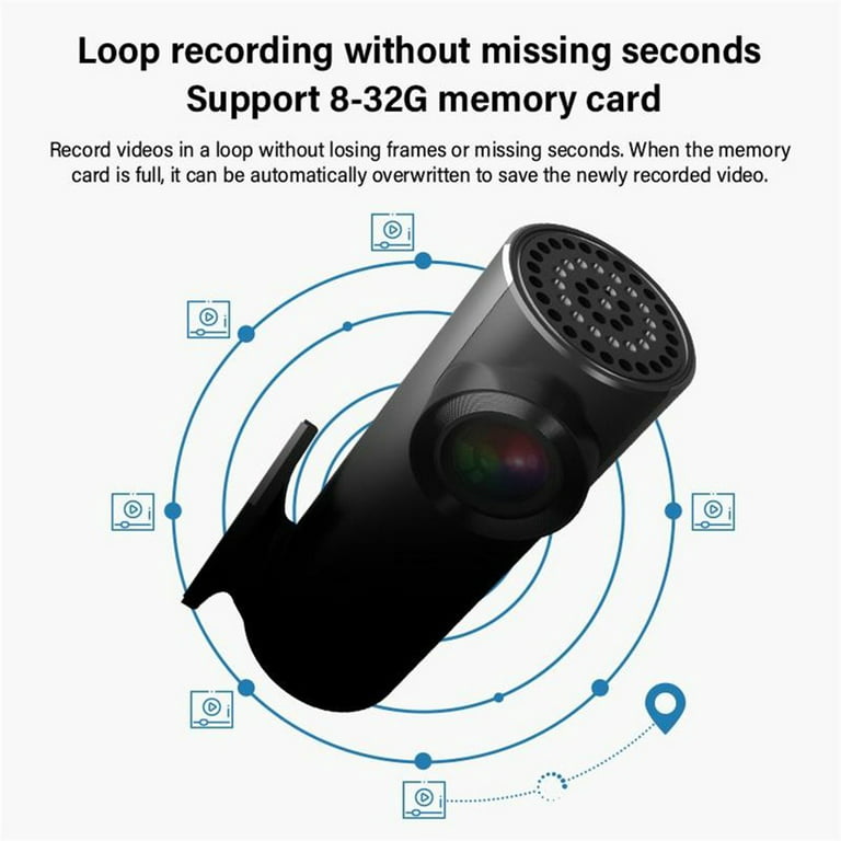 2K WiFi In Car DVR Dash Camera Mini Recorder with Loop Recording  (ACWIFIDVR02)