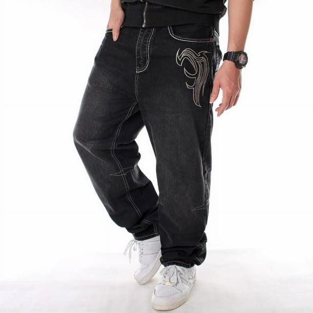 Pantalones vaqueros de hip-hop de moda para hombres, pantalones de