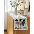 thumbnail image 5 of Table Runner 72 Inches Long for Kitchen Dining, Happy Easter Dresser Scarf Farmhouse, Dining Table Decorations for Wedding/Parties, Black and White Carrots Colorful Plaid 18 x 72 In, 5 of 8