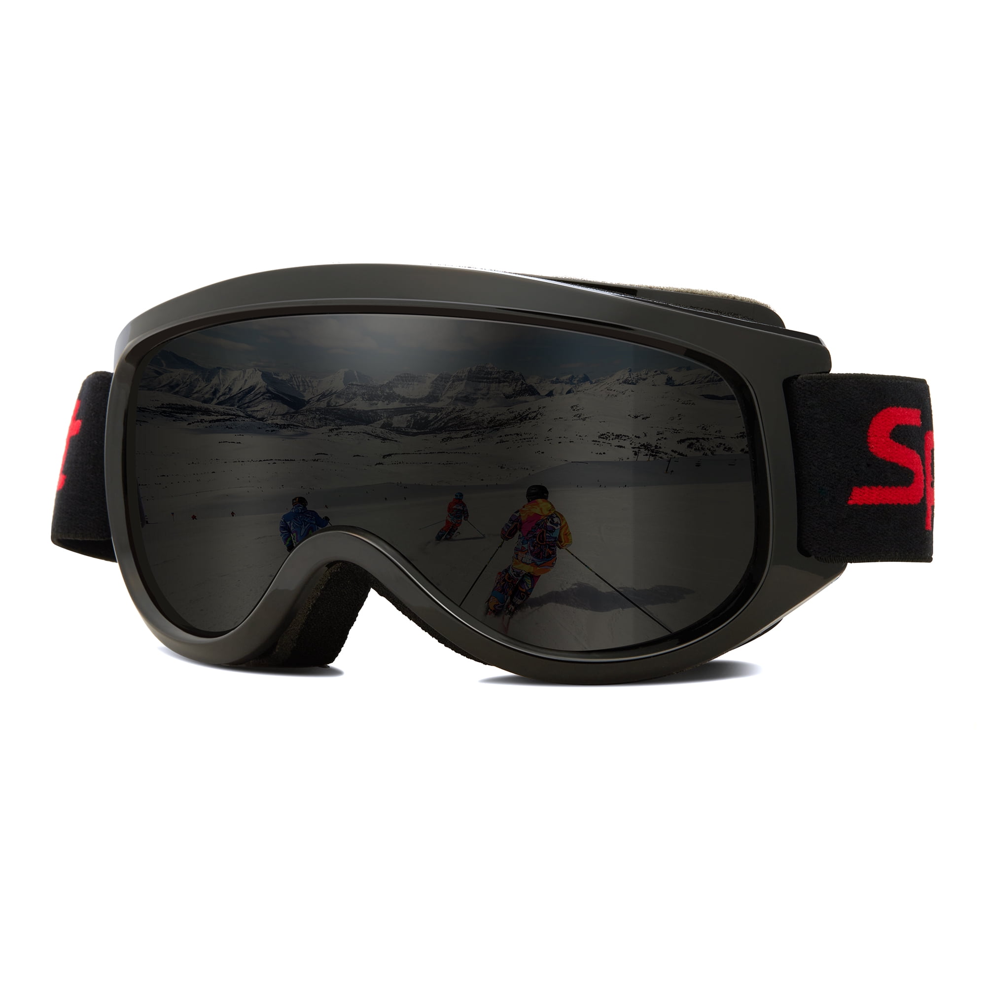 Cyxus Ski Goggles for Men Women 100% UV Protection OTG Snowboard VTL12%（Black Frame Gray Lens）