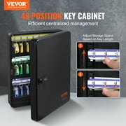VEVOR 48-Key Cabinet, Key Safe with Combination & Key Lock, Digital Security Storage Box Steel Key Organizer with Adjustable Racks,48 pcs Colorful Key Tags and A Record Card for School, Office,Hotel