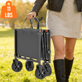 thumbnail image 6 of Yacona Wagons Carts Foldable, 450 lb Capacity Folding Wagon Cart with Wheels for Camping, Garden, Shopping, Gray, 6 of 10