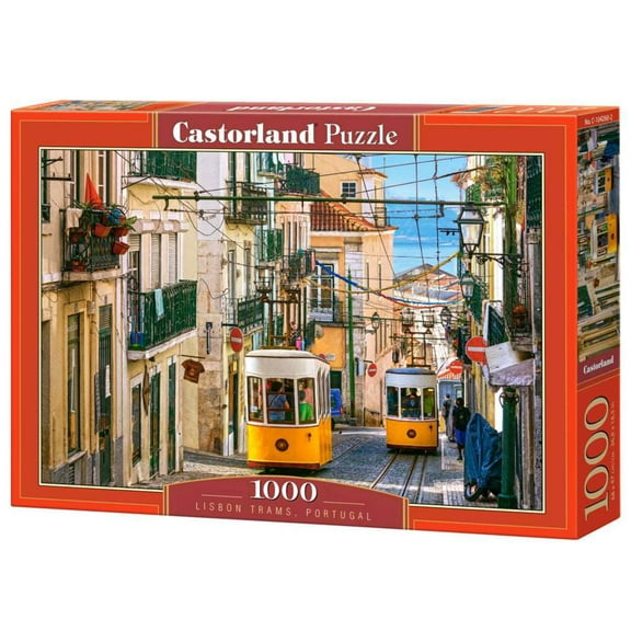 1000 Piece Jigsaw Puzzle, Lisbon Trams, Portugal, European puzzle, Sister city of San Francisco, Adult Puzzle, Castorland C-104260-2