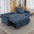 thumbnail image 4 of FFH 82" Sofa Bed, 3 in 1 Convertible Sleeper Sofa with USB Charging Ports, 3 Seater Chenille Sofa with Pull Out Bed and Reversible Recliner, Blue, 4 of 13