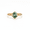 Rose Plated, variant on Vintage Hexagon Moss Agate & Daimond Nature Inspired Ring, Anniversary Split Band Ring, Three Stone Engagement Ring, June Birthstone Ring