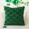 thumbnail image 2 of 2PCS St. Patrick's Day Pillow Covers Decorations, 18 x 18" Green Shamrock Soft Plush Faux Fur Throw Pillow Cases for Chair Sofa Bedroom Living Room Lucky Home Decor by JEWLALO, 2 of 6