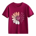 thumbnail image 4 of XIMIN T-Shirts Filles Graphiques Tournesol Manches Courtes Col Rond Coton Coupe Ample Décontractée Été, 4 of 5