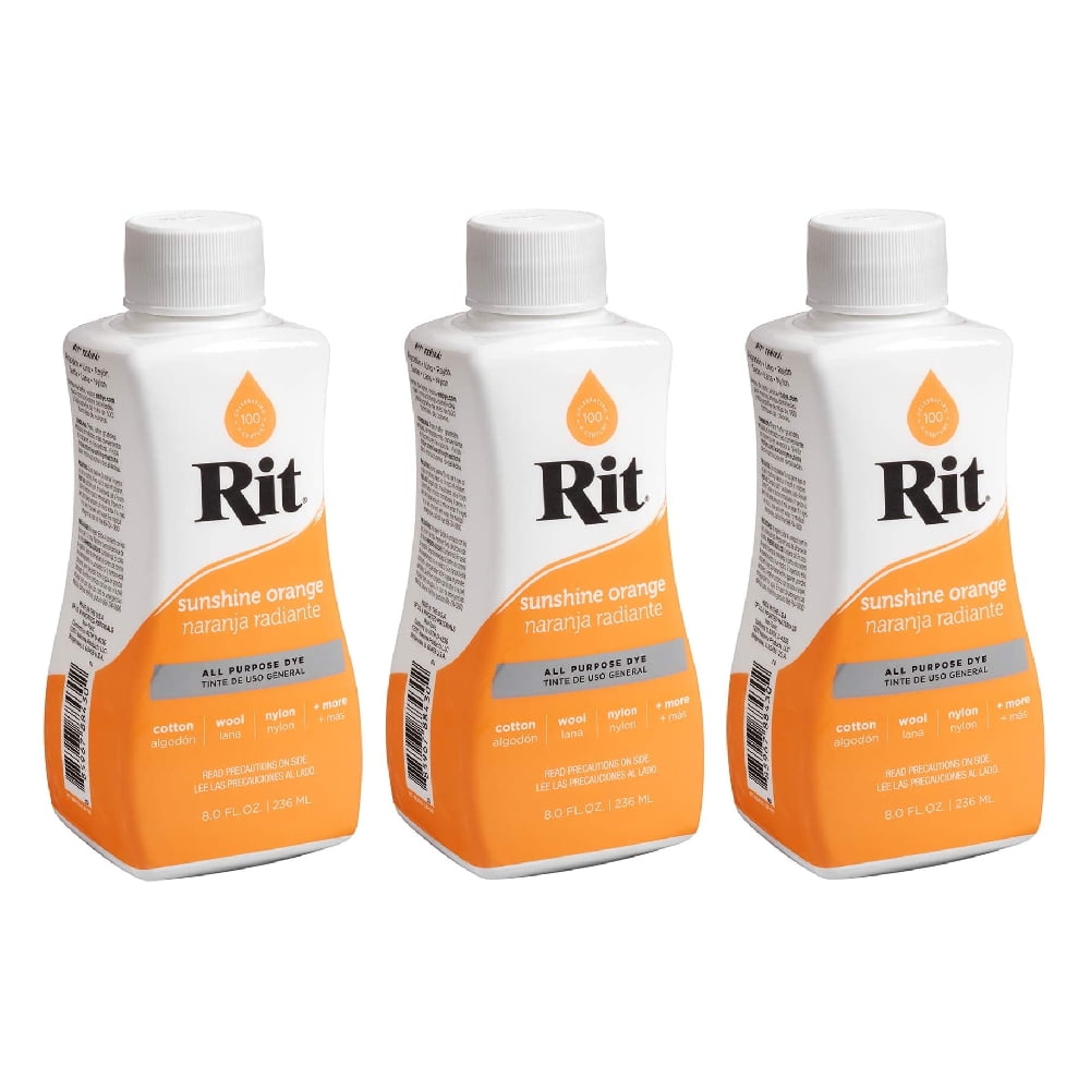Rit All Purpose Liquid Dye 8 oz Sunshine Orange, 3 Pack