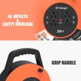 thumbnail image 3 of Hongyi 25ft Extension Cord Reel with 4-Outlets, 16AWG x 3C,SJT,Orange, 3 of 8