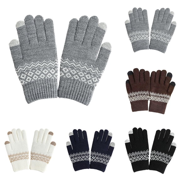 Lispipm Winter Gloves for Women and Men Touchable Screen Thermal Running Soft Skinfriendly Knitted Mittens for Outdoor Hiking Black