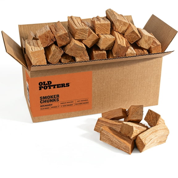 Smoker Wood Chunks 13-16 lbs for Grilling, Smoking, and Wood Fire Cooking ~ 2 x 3 Inches, (Hickory, 790 Cu in.)