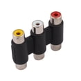 thumbnail image 2 of AV Audio Video 3 RCA Female to Female Joiner Coupler Adapter Connector 5pcs, 2 of 2