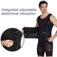 thumbnail image 5 of SDNall Slimming Shirts for Men Mens Body Shaper Buckle Adjustt Belly Shaper Corset Waist Corset Chest Belly Belt Stereotype Invisible Breathable Mens Compression Tank Top (Black,Sizes:M-2XL), 5 of 9