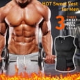 thumbnail image 2 of MANIFIQUE Men's Waist Trainer Sauna Suit Shirt, Gym & Exercise Compression Vest, Sweat-Boosting Workout Top, 2 of 7