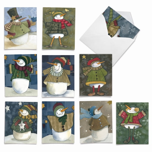 10 Blank All Occasion Cards Pack - Frosty Friends