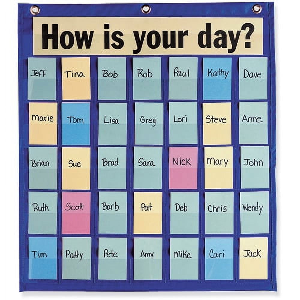 Pacon Behavioral Pocket Chart, Blue, 18-1/2" x 21"