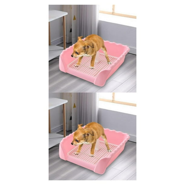 Greeniant Pet Cat Training Toilet Tray Detachable Toilet Dogs for Indoor Rosa Pequeño 2piezas