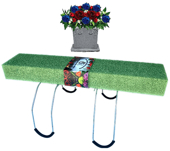 2 Pack 18 Inch Wire Rust resistant Galvanized Gravestone Double Saddle Cemetery Headstone Saddle with 2 Bricks 2 x 4 x 18 in StyroFoam Attached