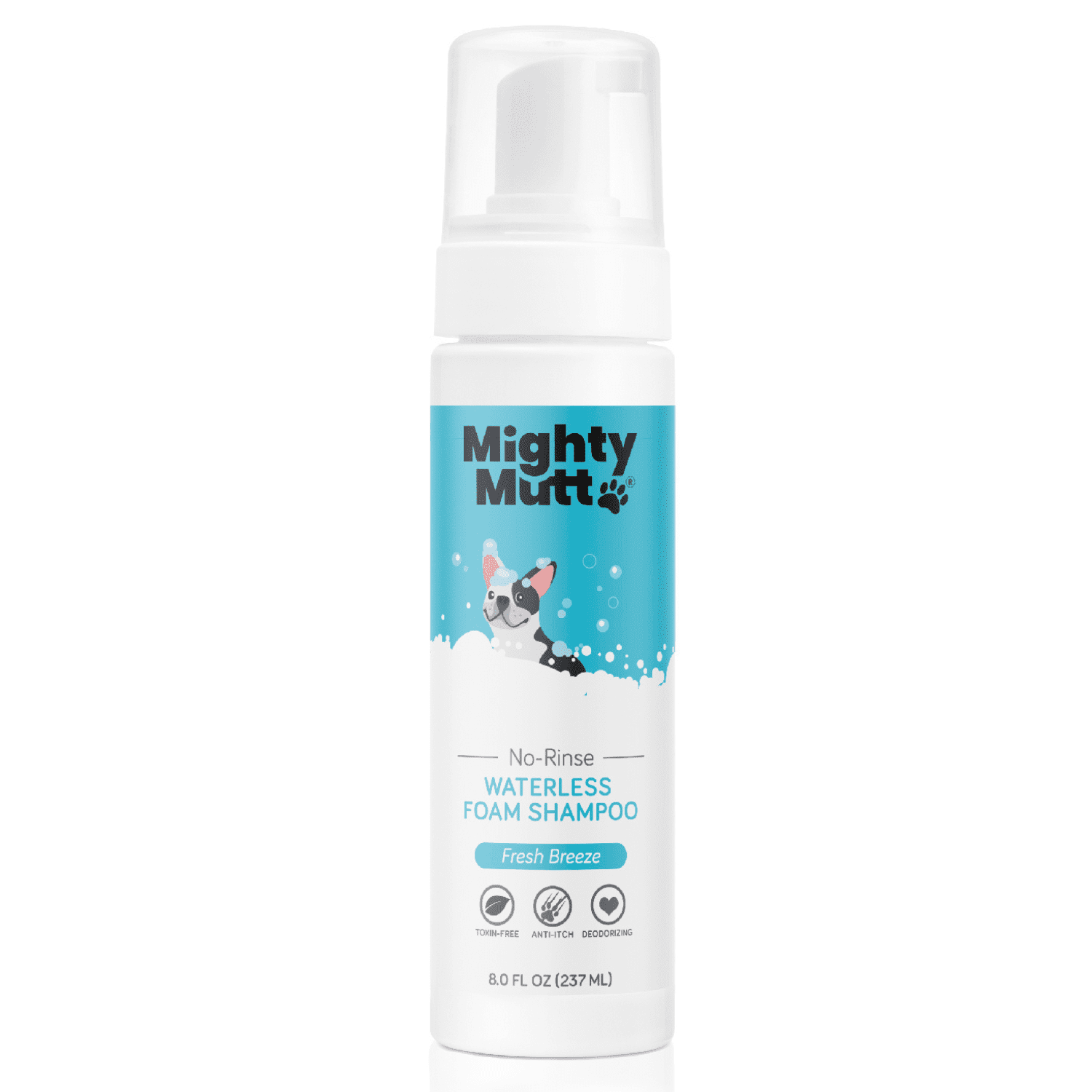 Mighty Mutt Waterless Foam, Dry Shampoo for Dogs | No-Rinse, Natural Anti-Itch & Deodorizing | Fresh Breeze Scent, 8 fl oz