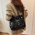 thumbnail image 4 of Sparkly Purses for Women, Women's Totes Bags with Zipper and Leather Handle, Trendy Glitter Purses for Women, 4 of 9