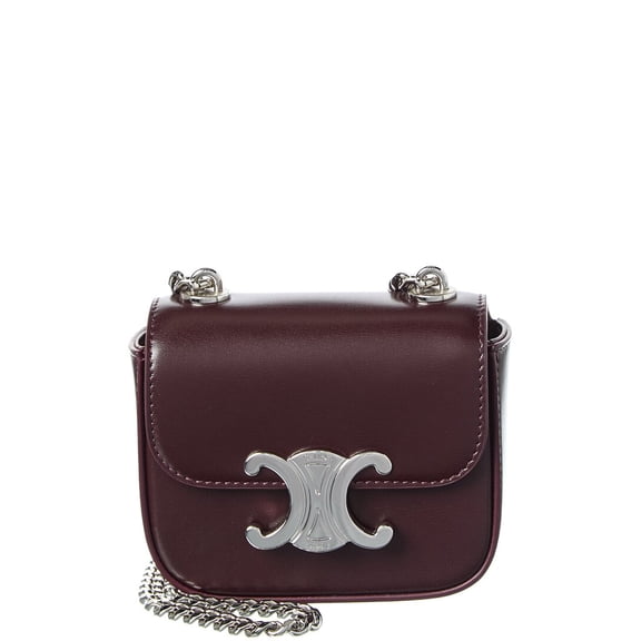 CELINE Claude Mini Leather Shoulder Bag, Black