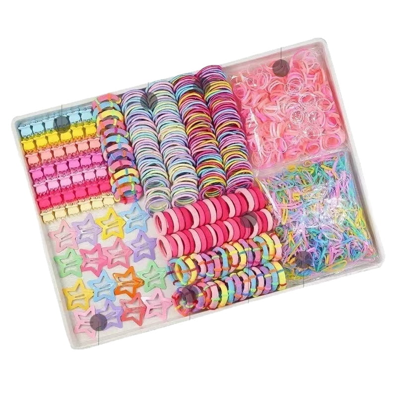 Children's hair clips, hair ties, hair accessories set box, elastic hair accessories set
