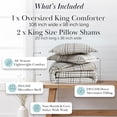 thumbnail image 2 of Southshore Fine Living, Inc. 3-Piece California King Size Comforter Set with 2 Pillow Shams, Cozy Double Brushed Microfiber, Down Alternative Comforter, King/California Size, Mocha Beige Plaid, 2 of 9